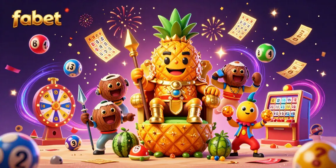 Experience exciting lottery fun with fabet's vibrant 3D carnival scene featuring games and prizes.