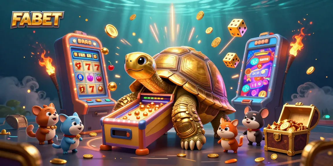 Experience the excitement of FABET with a vibrant casino-themed digital scene