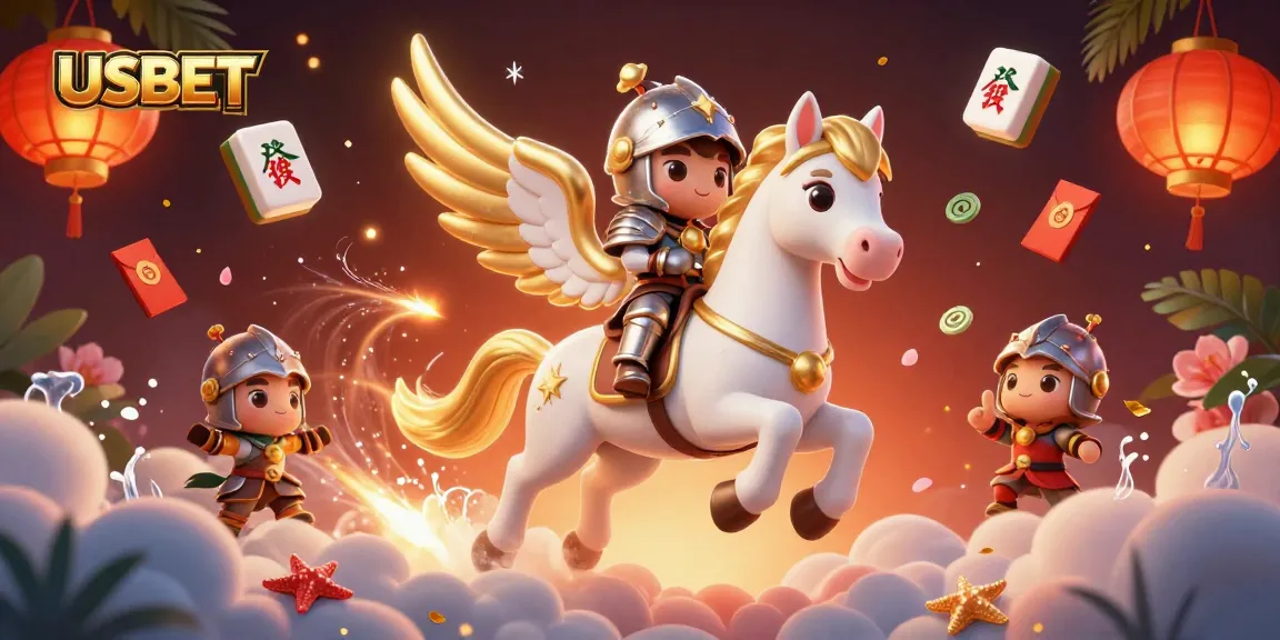 Experience thrilling gaming action at USBET with celestial characters and dynamic casino elements.