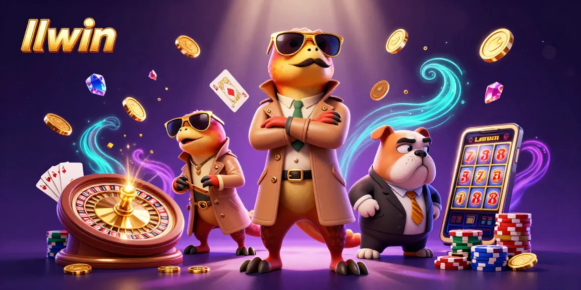 Experience thrilling gaming at llwin with raptors in a trench coat entering a VIP casino, surrounded by dynamic casino elements.