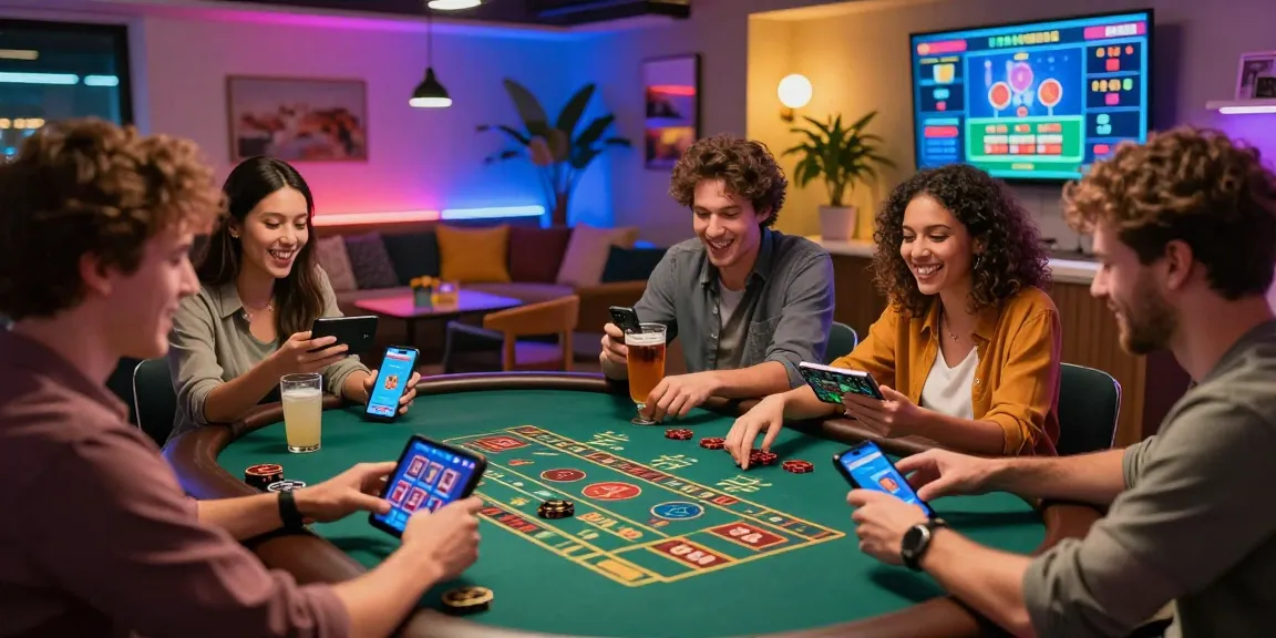 Exciting KO66 online gaming scene with players enjoying live casino games in a vibrant lounge atmosphere.