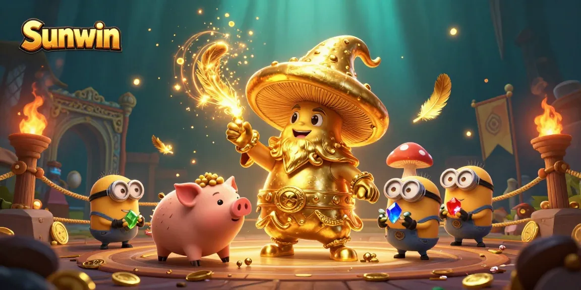 Engage with exhilarating gameplay on Sunwin, showcasing a mystical scene filled with magical treasures.