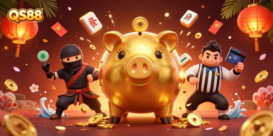 Experience thrilling gameplay and rewards with QS88's vibrant casino scene featuring dynamic characters.