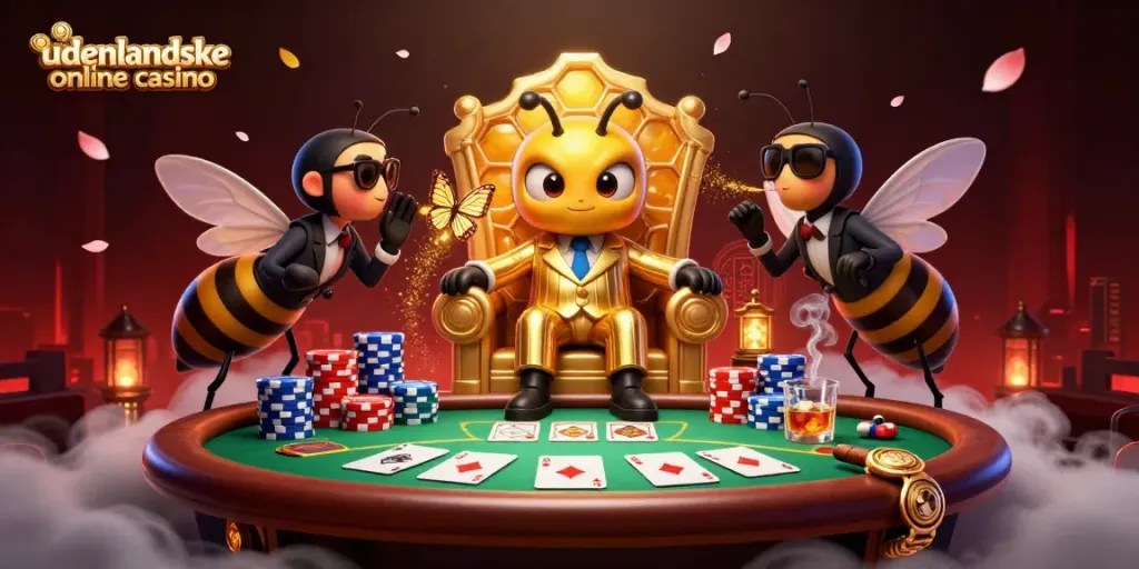 Experience thrilling action at udenlandske online casino with vibrant 3D cartoon art showcasing unique characters and gambling elements.