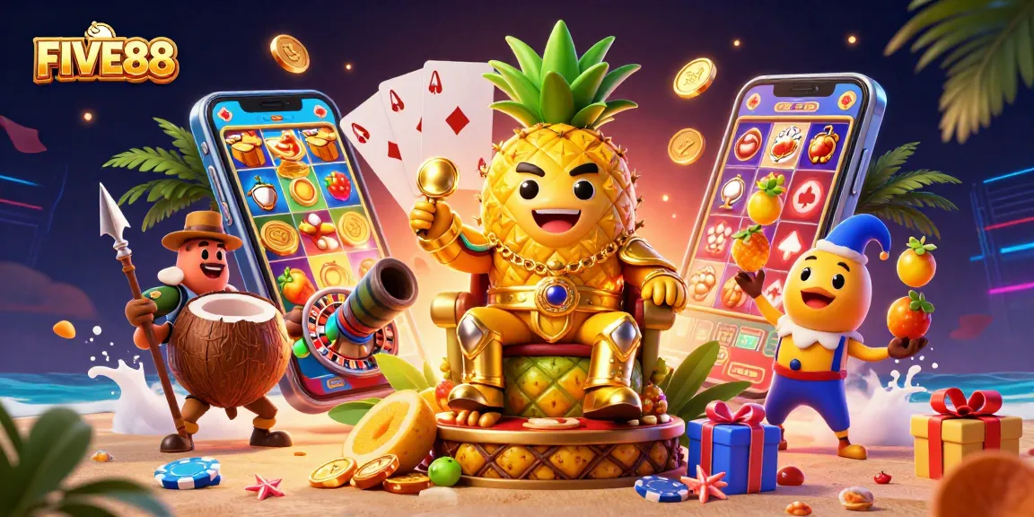 Engage with UNIQUE gaming experiences at FIVE88, featuring vibrant slot games and lively characters.