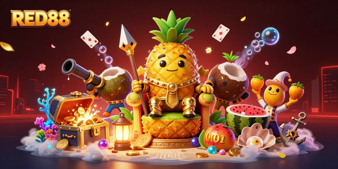 Engage with exciting gameplay at RED88 with the golden pineapple king and gaming festivities.