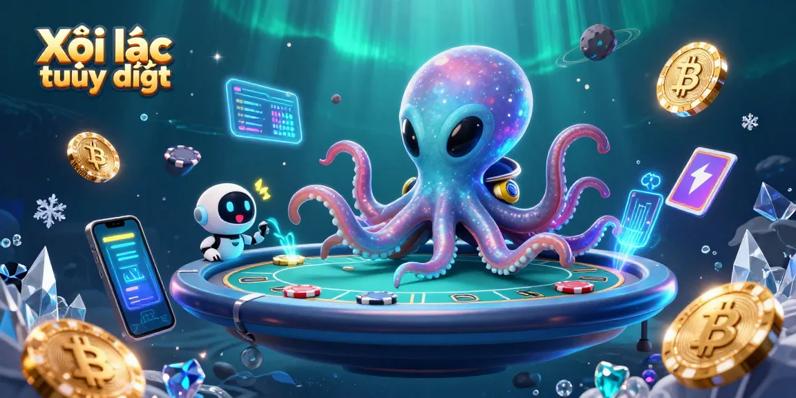 Experience Xôi lạc trực tiếp with dynamic holographic poker in a vibrant 3D alien scene.
