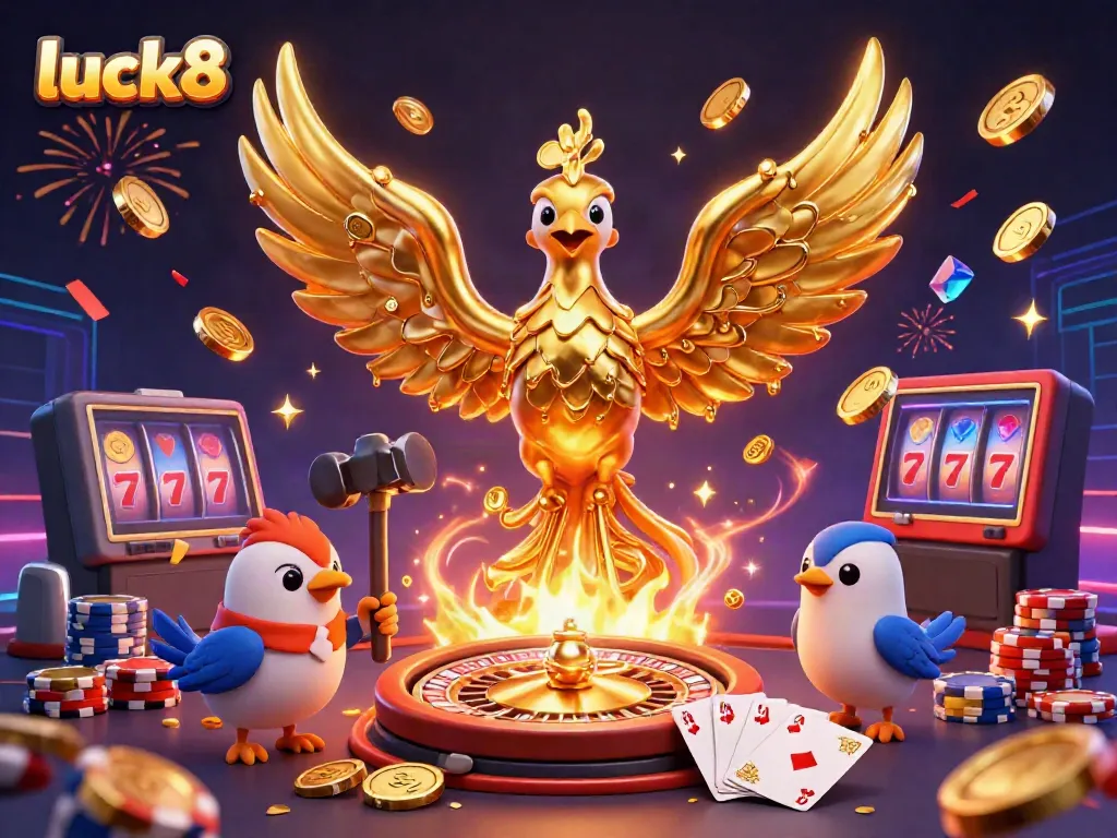 Experience thrilling action and winning opportunities at luck8 with dynamic casino elements and golden visuals.