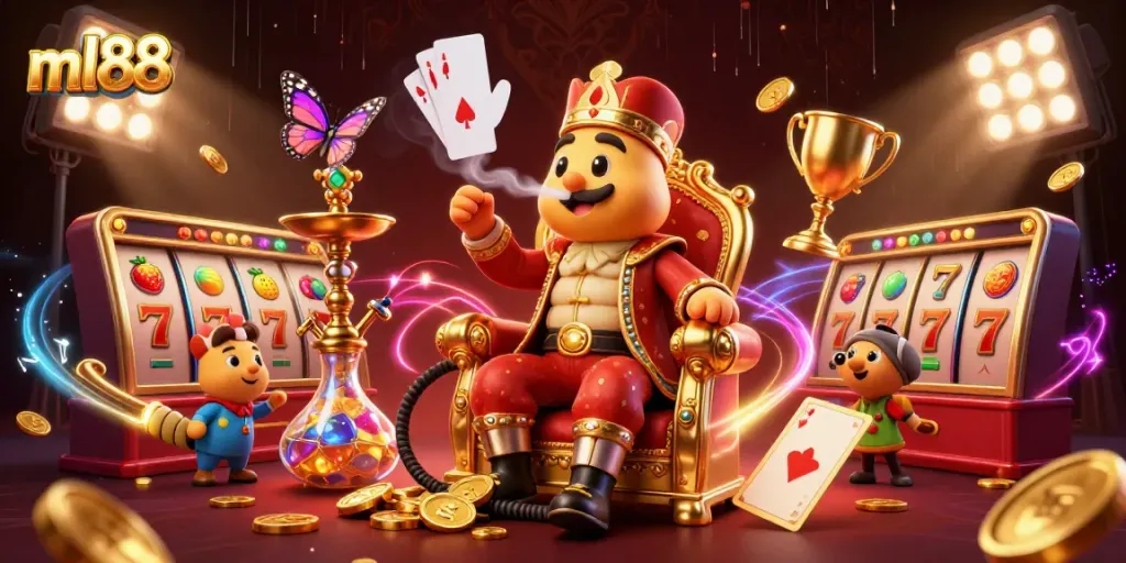 Join the excitement at ml88 with an immersive 3D casino experience featuring vibrant slot games and unique characters.