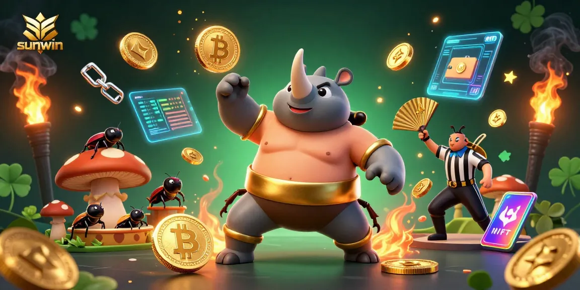 Experience thrilling moments in sunwin's vibrant casino scene with beetle champions and crypto elements.