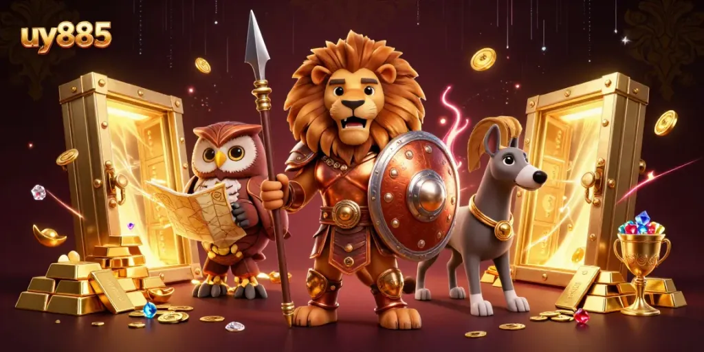 Join the action with uy885 as a Spartan lion, strategic owl, and swift greyhound demonstrate the excitement of online gambling.