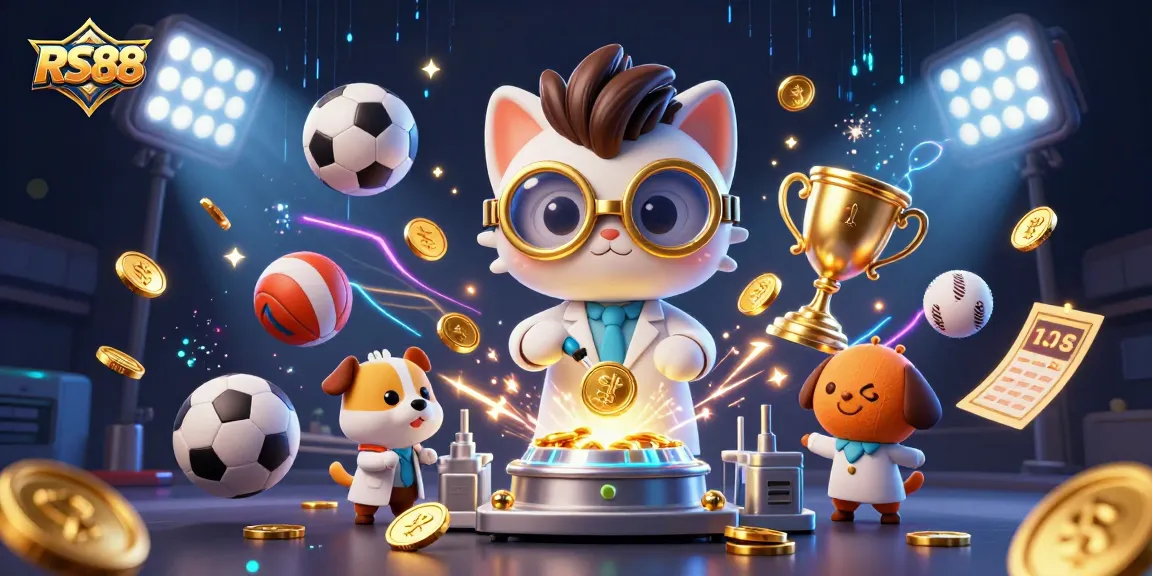 Engage with RS88's thrilling gameplay through a vibrant 3D digital casino illustration.