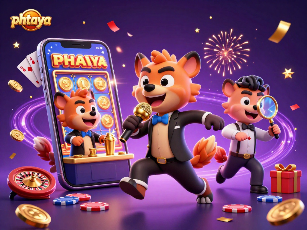 Engage with PHTAYA's vibrant casino excitement through playful hyenas illustrating gaming fun.