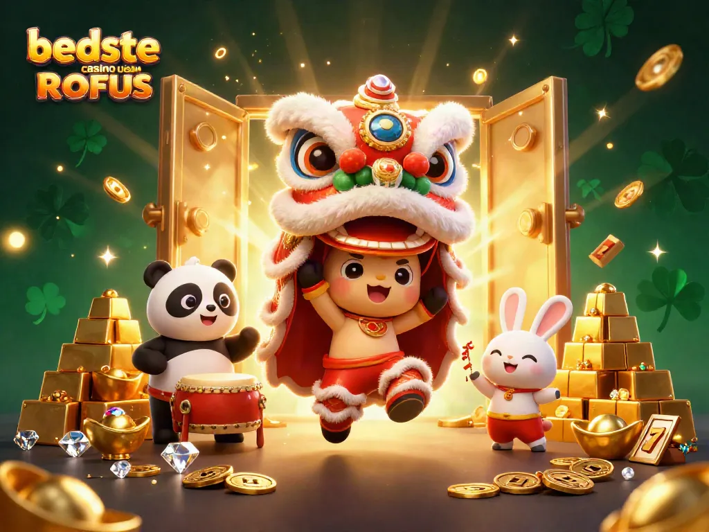 Experience thrilling gameplay at bedste casino uden ROFUS with a lively 3D cartoon scene full of excitement.