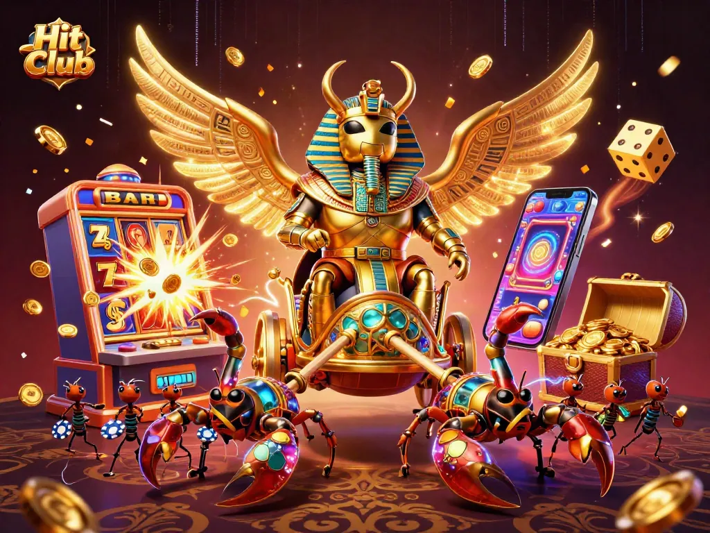 Engage with the Hit Club experience through an electrifying casino scene depicting vibrant characters and thrilling game elements.