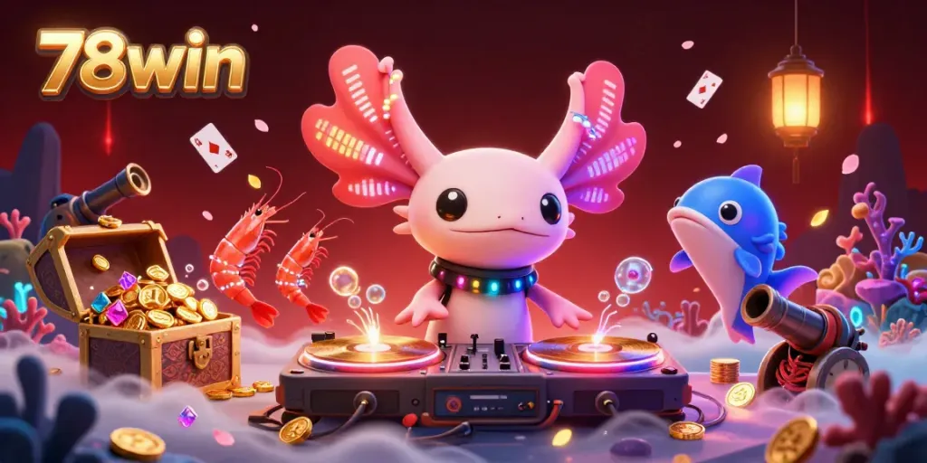 Engage with a vibrant underwater casino scene featuring 78win, where players enjoy thrilling games.
