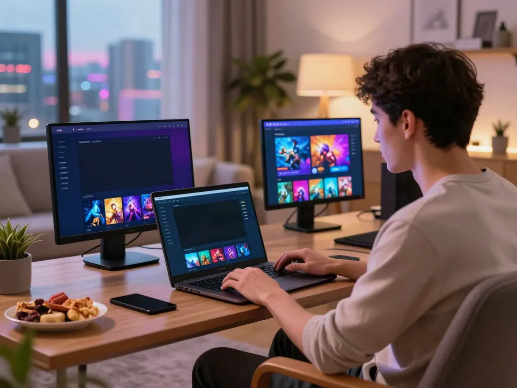 Engaging user experience on NET88 platform with vibrant gaming interface and cozy setting.
