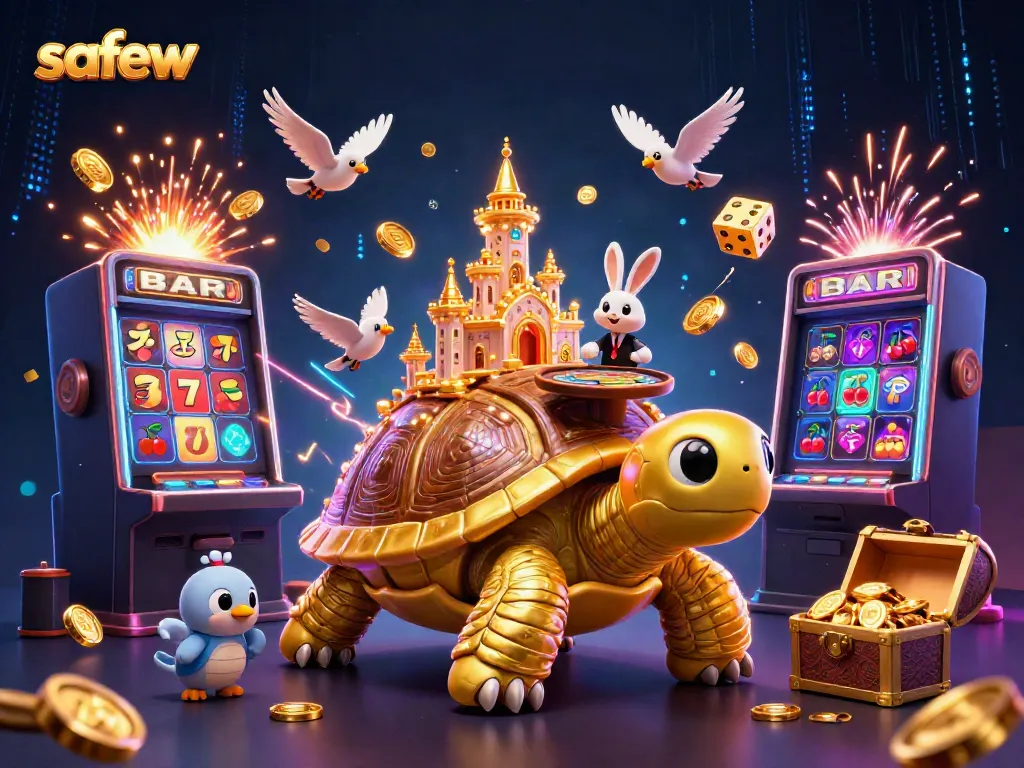 Experience safew's thrilling casino adventure with vibrant 3D characters and energetic gameplay elements.
