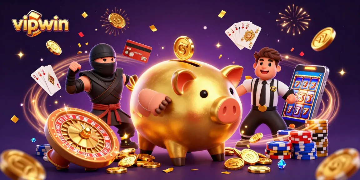 Witness a victory at vipwin, showcasing a dynamic casino brawl with gold coins and epic characters.