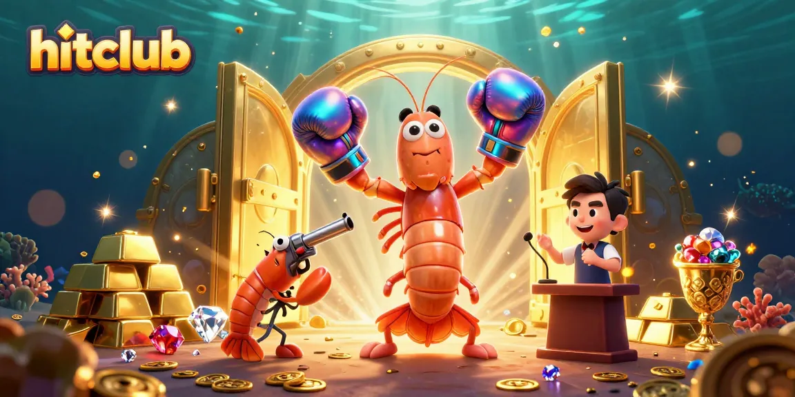 Hitclub showcases an exciting 3D dynamic casino scene with rich gold and gems, perfect for gamers.