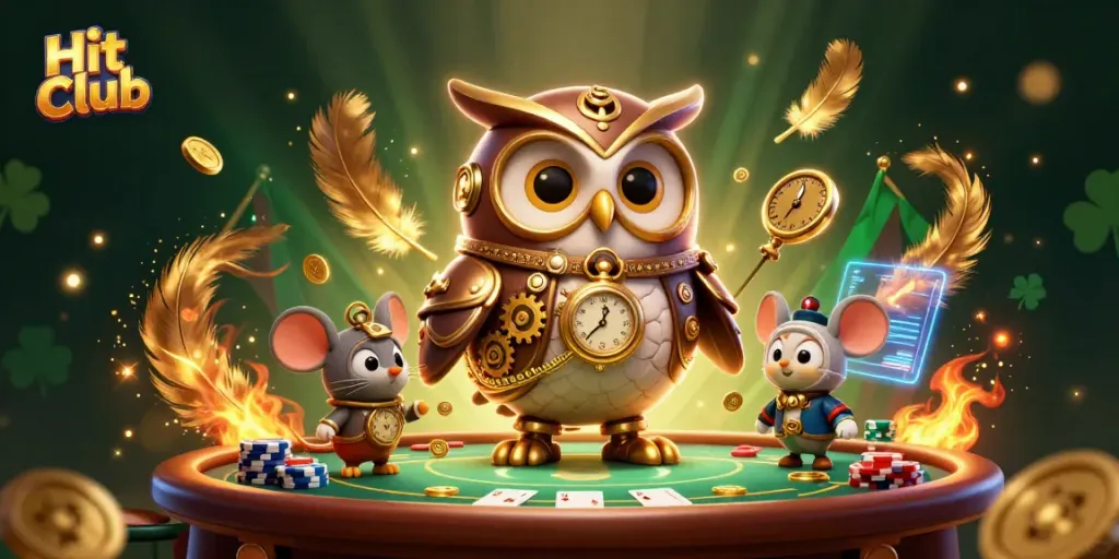 Engage with Hit Club's dynamic casino experience featuring vibrant illustrations and immersive visuals of poker action.